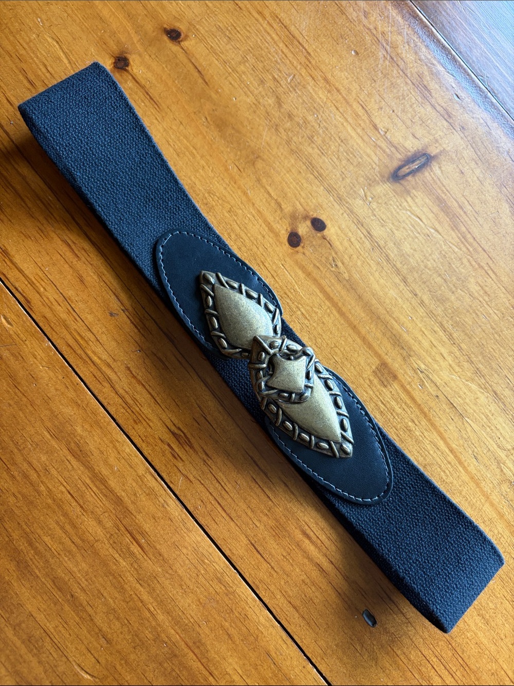 Day Lor Vintage Black Stretch Belt Size L